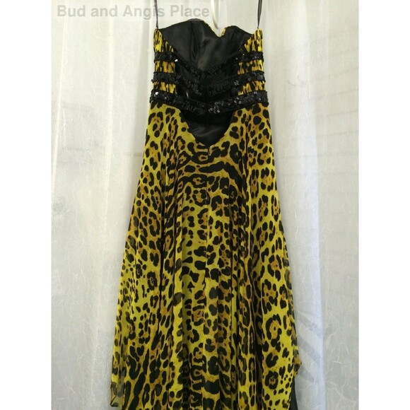 Cassandra Stone Mac Duggal Formal Dress Flash Animal Print Hi-Lo Size 2 NWT - Picture 6 of 8